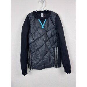 Lululemon Ivivva girls 12 black practice makes puffect crewneck pullover jacket